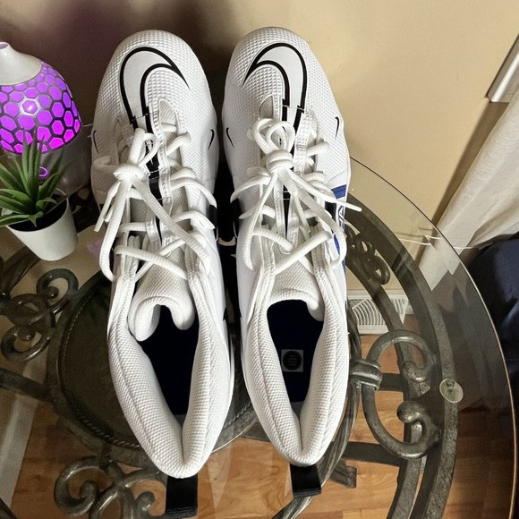 Nike Alpha Menace 3 Shark Football Cleats White Blue Men's Size 13 CV0582-101 - Picture 6 of 8